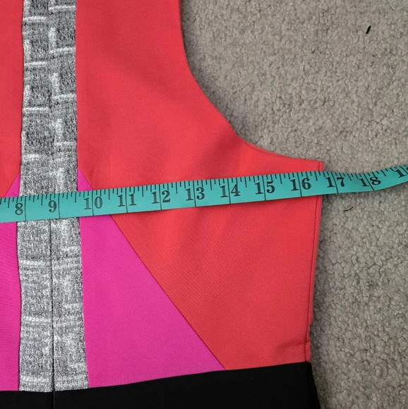 Pink stitch 60s gogo style mini sleeveless pink, orange and silver dress. Size 6 - Picture 7 of 9